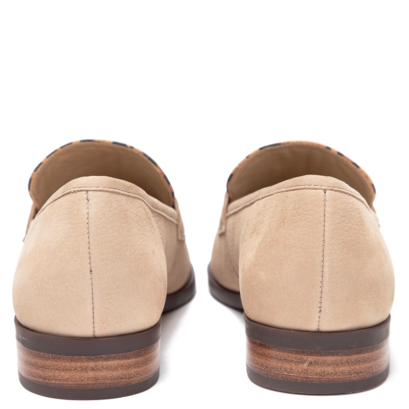 MOCASIN DE CUERO MUJER GACEL LEOPARDO CRUZ - 5