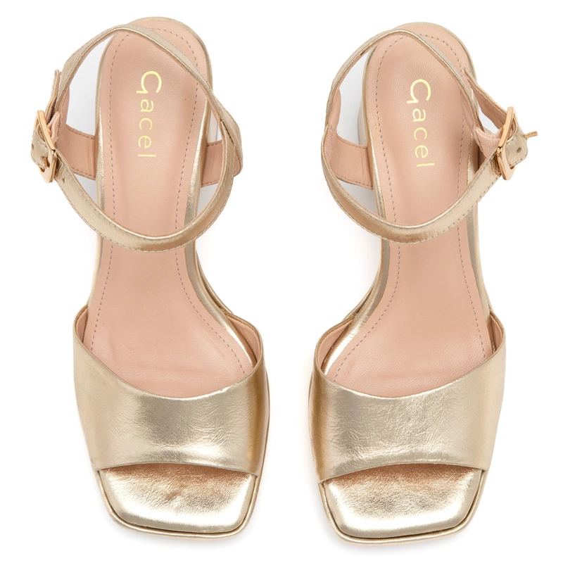 SANDALIA DE CUERO MUJER GACEL DORADO MABEL - 4