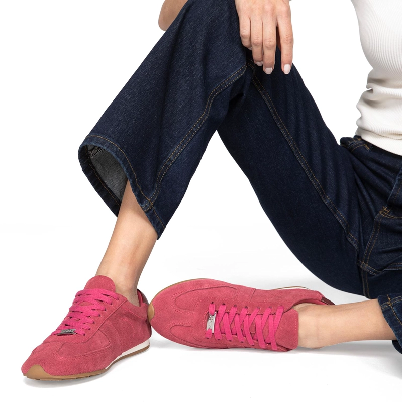 ZAPATILLA DE CUERO MUJER GACEL GUINDA NATT - 2