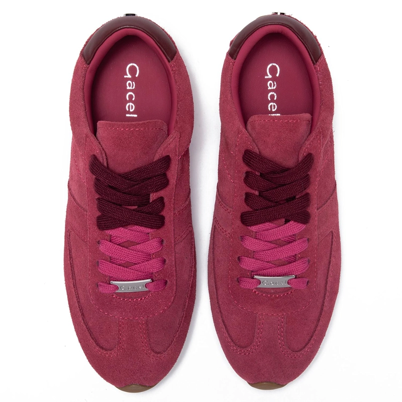 ZAPATILLA DE CUERO MUJER GACEL GUINDA NATT - 3