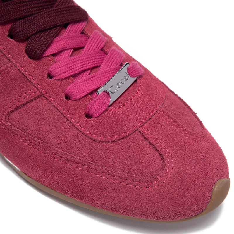 ZAPATILLA DE CUERO MUJER GACEL GUINDA NATT - 5