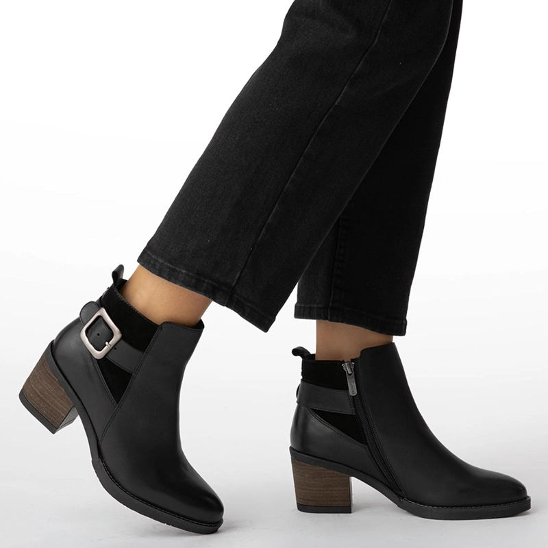 BOTIN DE CUERO MUJER GACEL NEGRO PIERA - 2