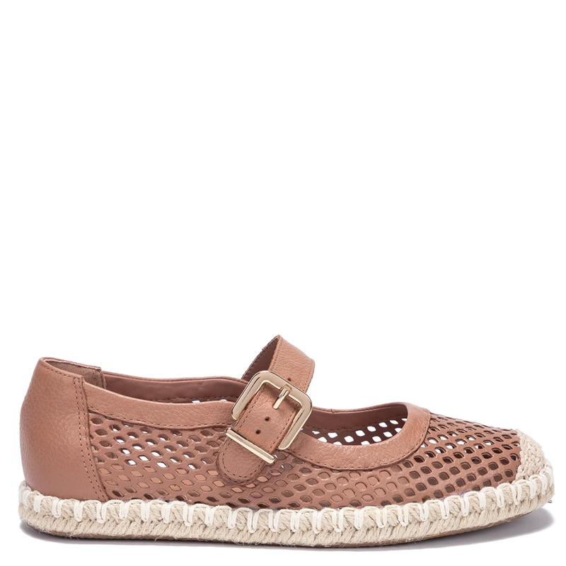ALPARGATA DE CUERO MUJER GACEL CAMEL MIRTA - 1