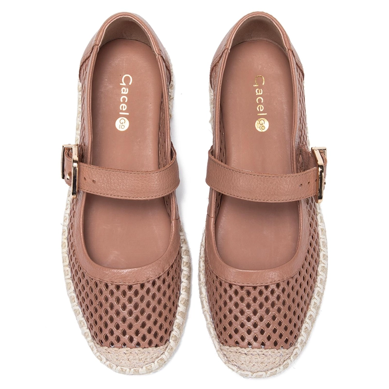 ALPARGATA DE CUERO MUJER GACEL CAMEL MIRTA - 4