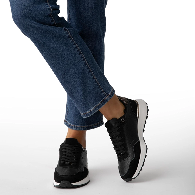ZAPATILLA DE CUERO MUJER GACEL NEGRO DORI - 2
