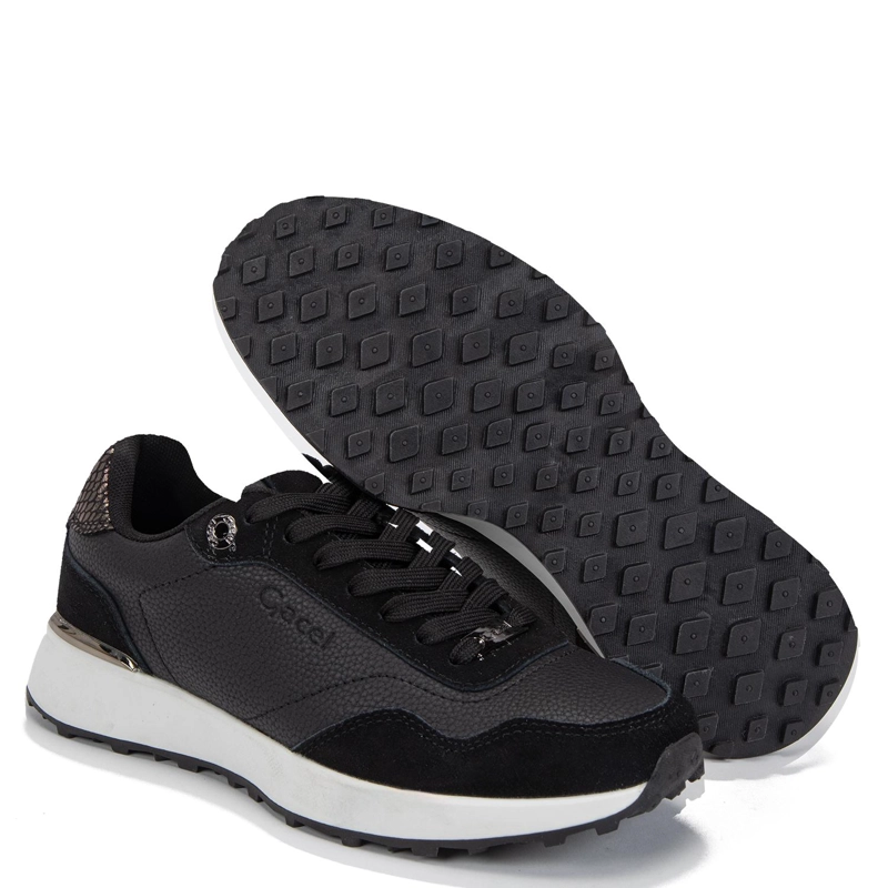ZAPATILLA DE CUERO MUJER GACEL NEGRO DORI - 4