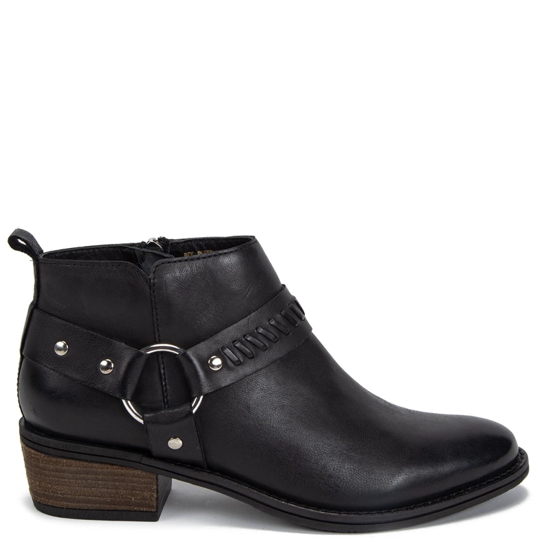 BOOTIE DE CUERO MUJER GACEL NEGRO GINA 0661226 - 1