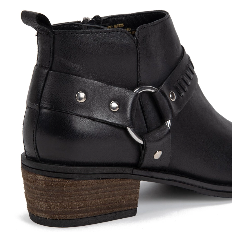 BOOTIE DE CUERO MUJER GACEL NEGRO GINA 0661226 - 4