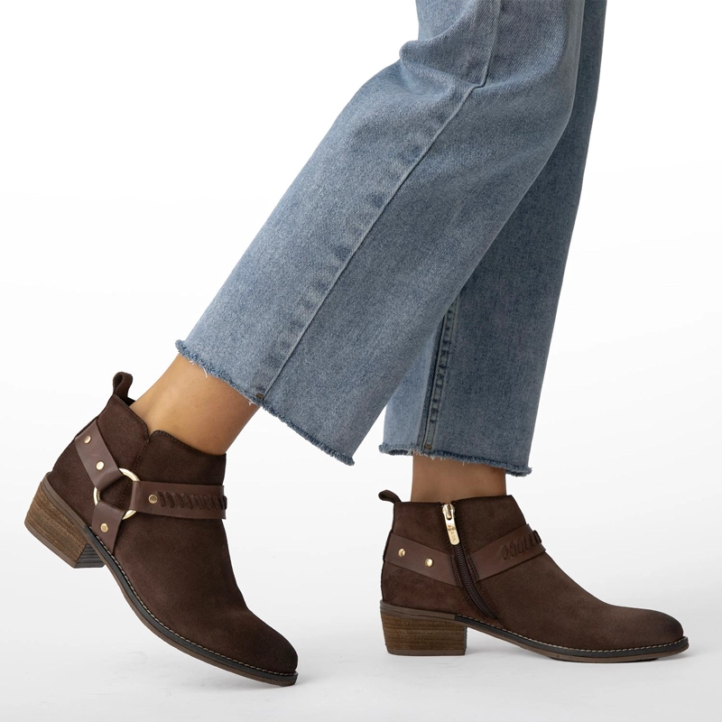 BOOTIE DE CUERO MUJER GACEL CHOCOLATE GINA 0661227 - 2