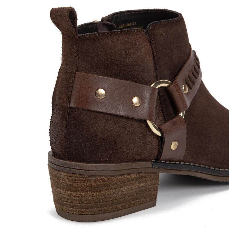 BOOTIE DE CUERO MUJER GACEL CHOCOLATE GINA 0661227 - 4