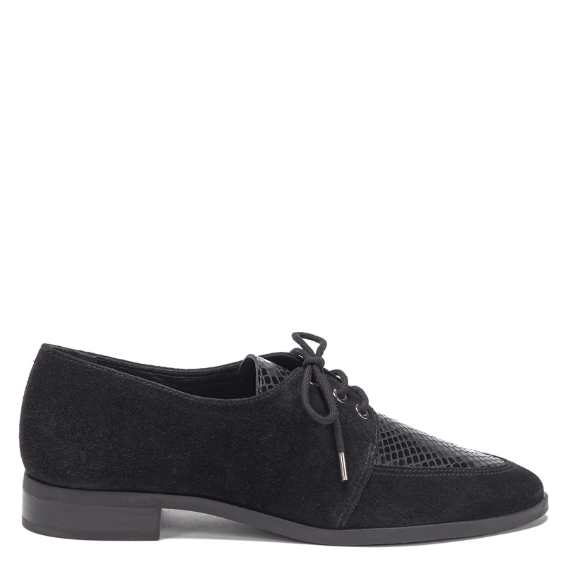 ZAPATO DE CUERO MUJER GACEL NEGRO CRUZ 0661172 - 1