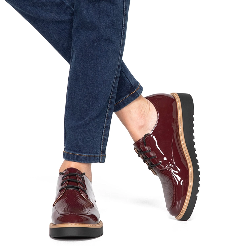 ZAPATO DE CUERO MUJER GACEL BURDEO ERAS - 2