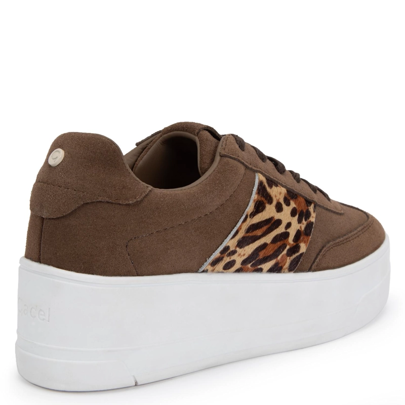 ZAPATILLA DE CUERO MUJER GACEL CAFE ROSI - 5