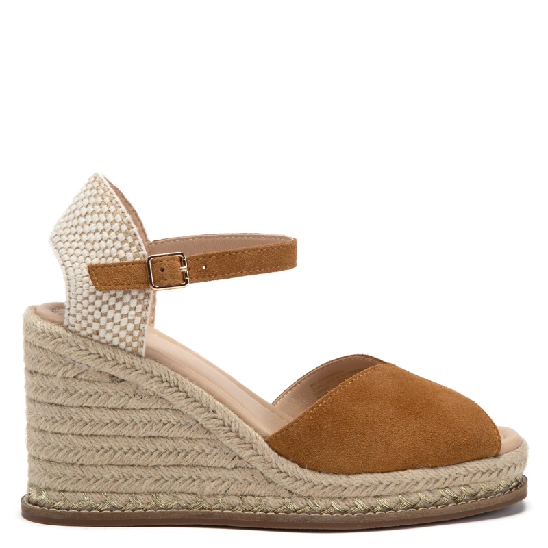 ALPARGATA DE CUERO MUJER GACEL CAMEL ADELA - 1