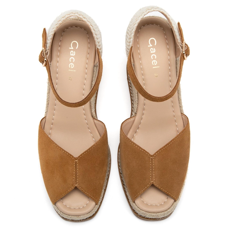 ALPARGATA DE CUERO MUJER GACEL CAMEL ADELA - 4