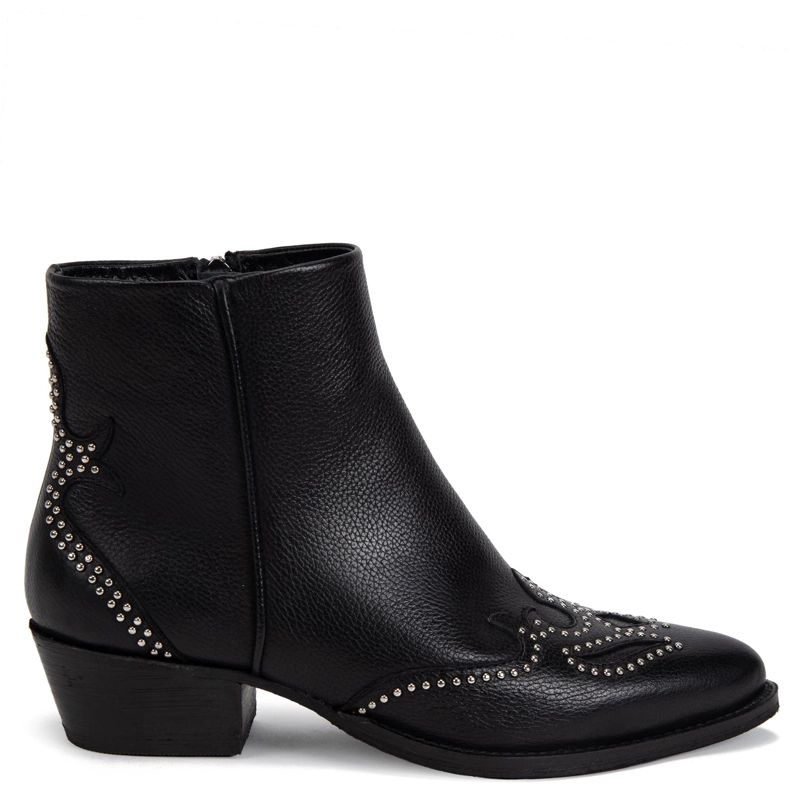 BOTIN DE CUERO MUJER GACEL NEGRO ASHLEY 0661119 - 1