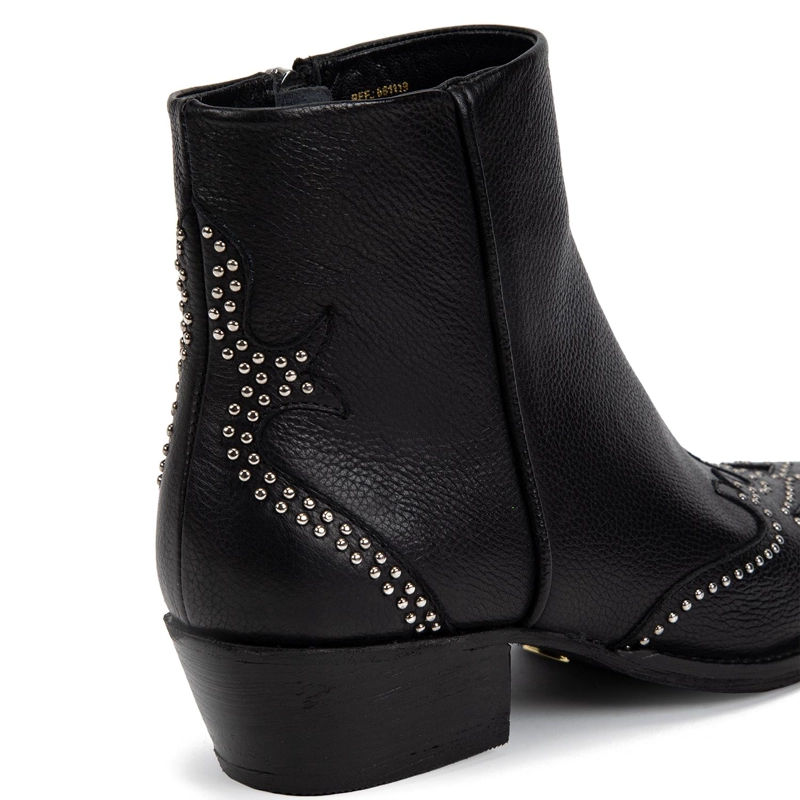 BOTIN DE CUERO MUJER GACEL NEGRO ASHLEY 0661119 - 4