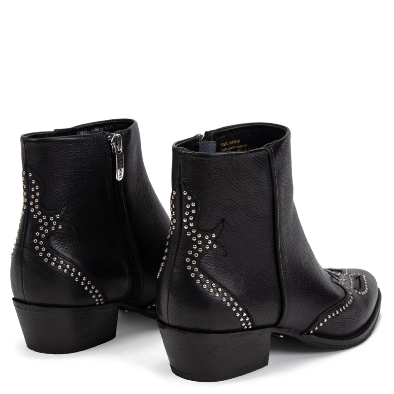 BOTIN DE CUERO MUJER GACEL NEGRO ASHLEY 0661119 - 5
