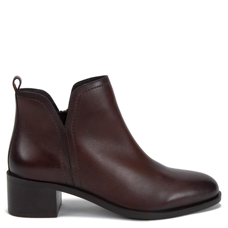 BOTIN DE CUERO MUJER GACEL CHOCOLATE ENYA - 1
