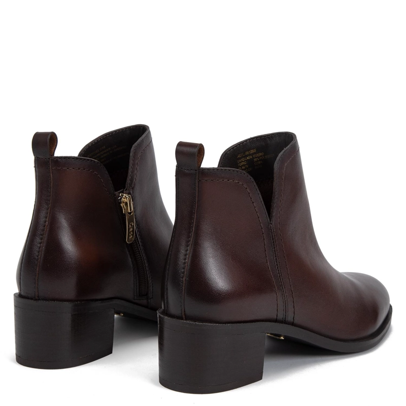 BOTIN DE CUERO MUJER GACEL CHOCOLATE ENYA - 5
