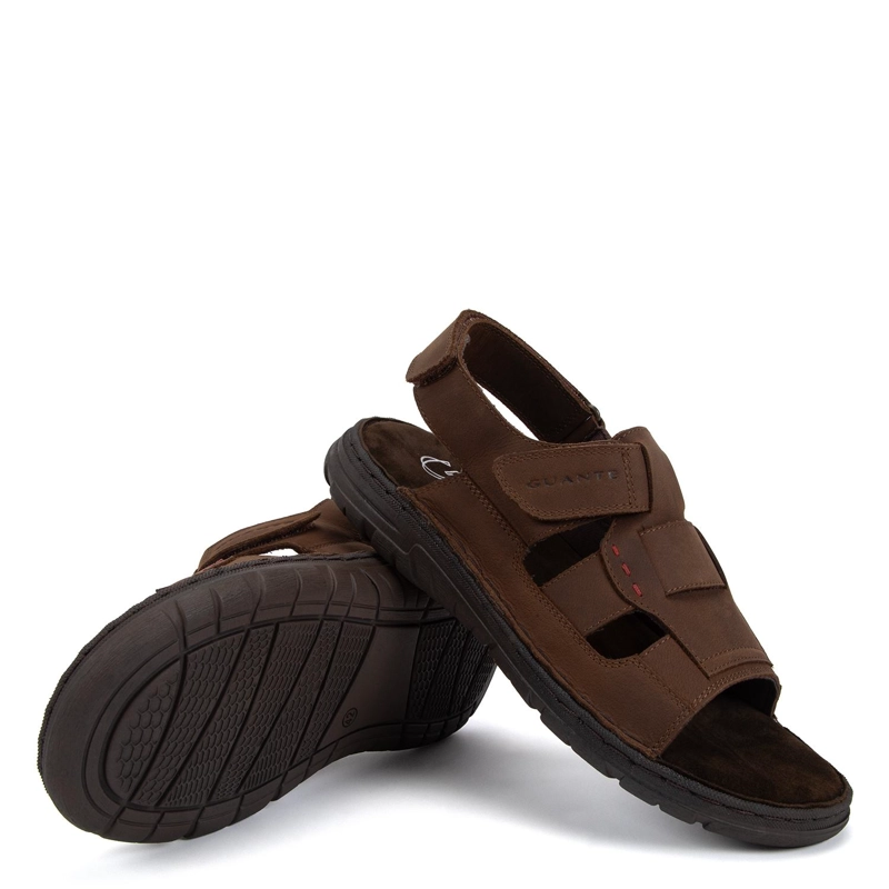 SANDALIA SEMI ABIERTA DE CUERO HOMBRE GUANTE CHOCOLATE TULUM 0036421 - 4