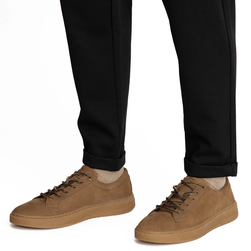 ZAPATILLA DE CUERO HOMBRE GUANTE CAMEL HONG KONG 0036532 - 2