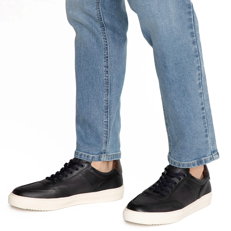 ZAPATILLA DE CUERO HOMBRE GUANTE AZUL FLORENCE - 2