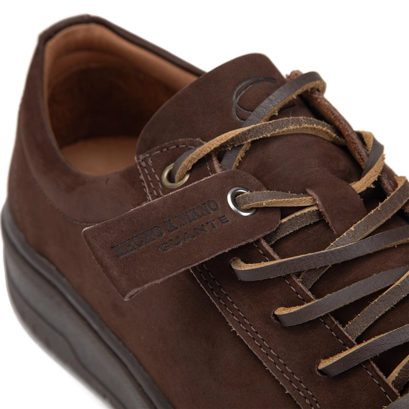 ZAPATILLA DE CUERO HOMBRE GUANTE CHOCOLATE HONG KONG 0036533 - 5