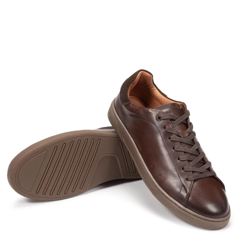 ZAPATILLA DE CUERO HOMBRE GUANTE CHOCOLATE SOHO 0036547 - 5