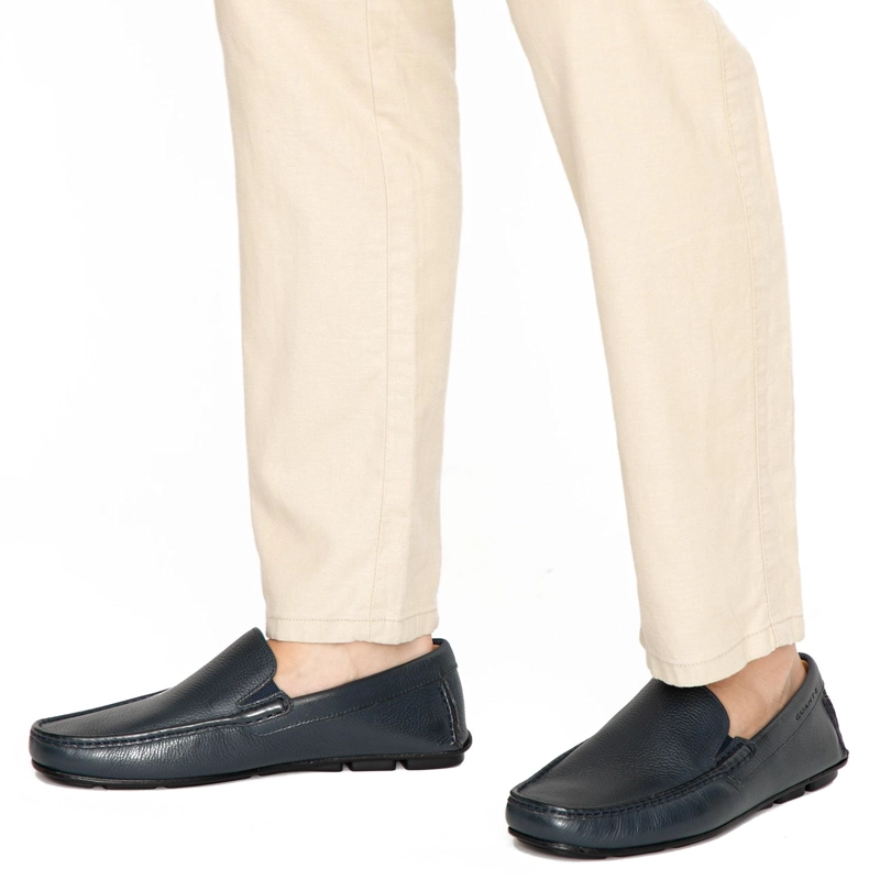 MOCASIN DE CUERO HOMBRE GUANTE MARINO ANCONA - 2