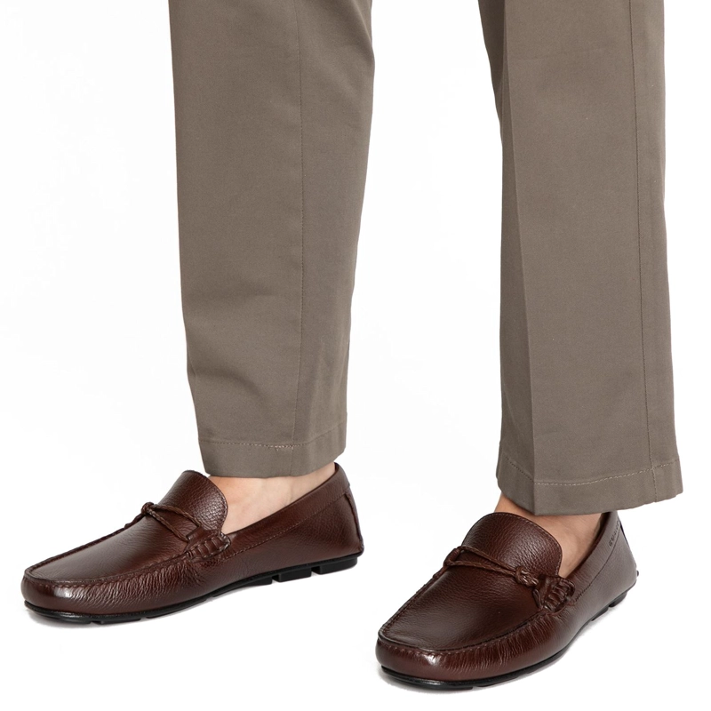 MOCASIN DE CUERO HOMBRE GUANTE CHOCOLATE ANCONA - 2