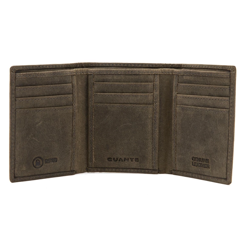 BILLETERA DE CUERO HOMBRE GUANTE OLIVO SIMPLE - 2