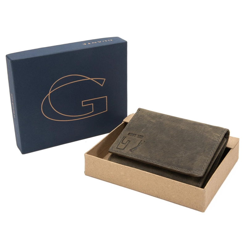 BILLETERA DE CUERO HOMBRE GUANTE OLIVO SIMPLE - 4