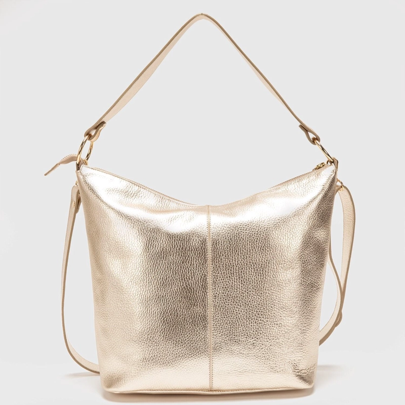 CARTERA DE CUERO MUJER GACEL DORADO OVAL CAR2587 - 2
