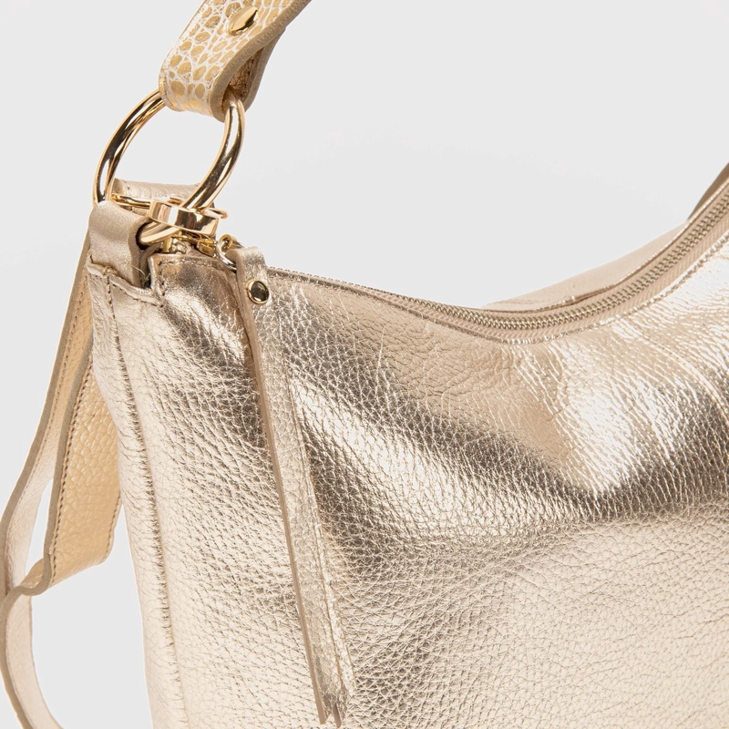 CARTERA DE CUERO MUJER GACEL DORADO OVAL CAR2587 - 4