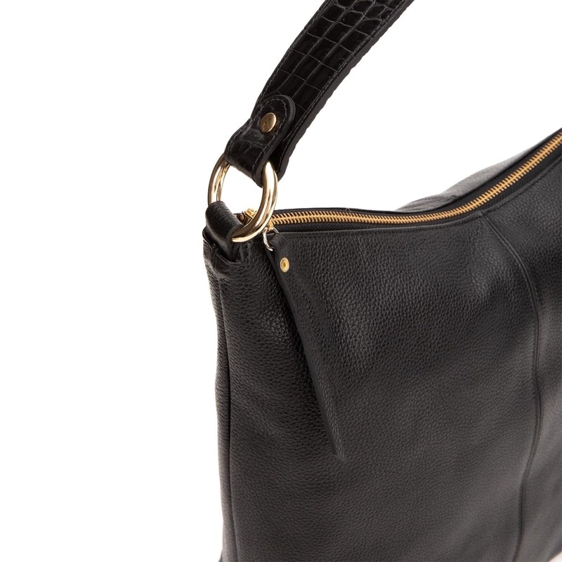 CARTERA DE CUERO MUJER GACEL NEGRO OVAL CAR2586 - 4