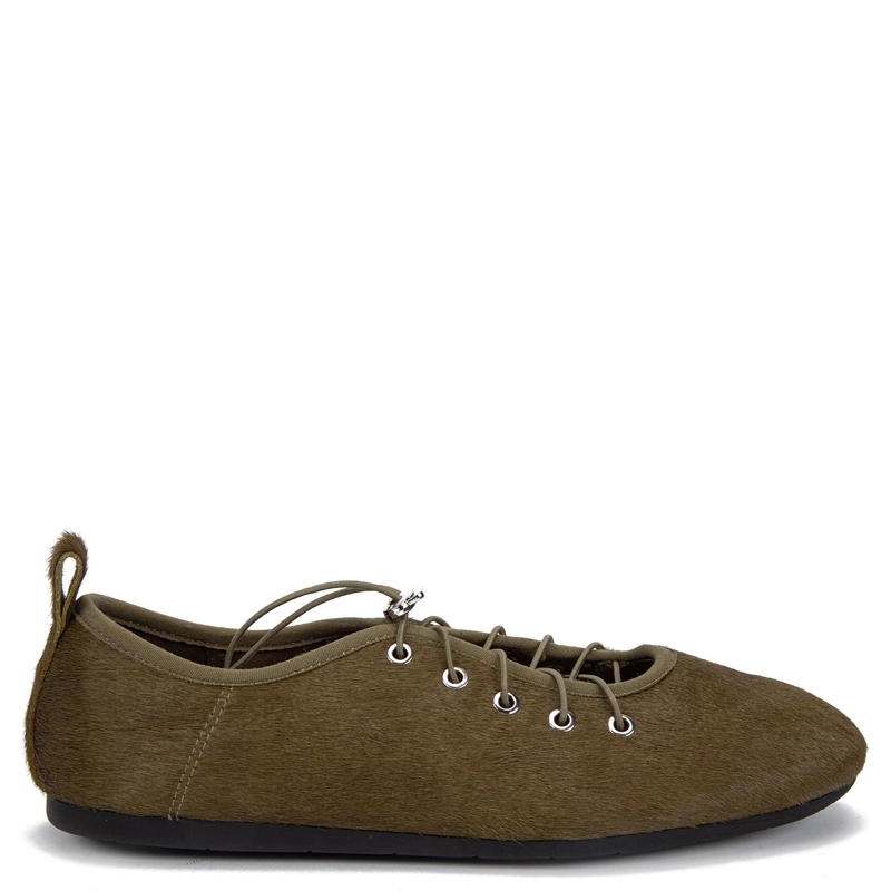ZAPATILLA DE CUERO MUJER GACEL OLIVO CARINA 0661487 - 1