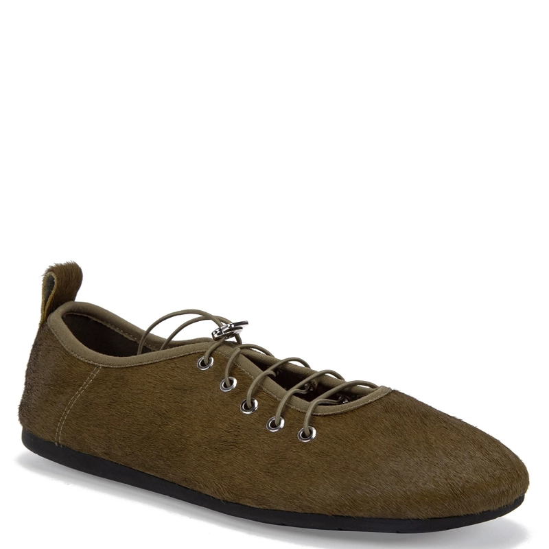 ZAPATILLA DE CUERO MUJER GACEL OLIVO CARINA 0661487 - 3