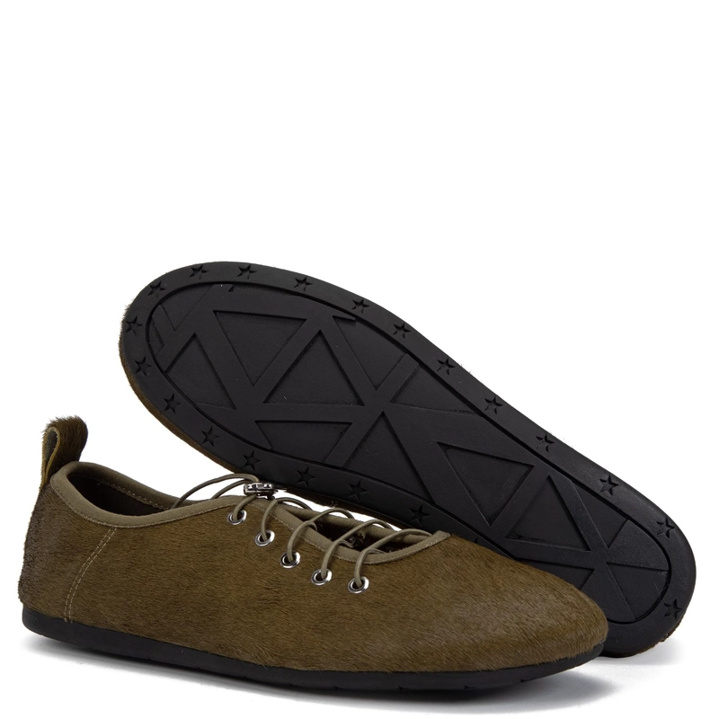 ZAPATILLA DE CUERO MUJER GACEL OLIVO CARINA 0661487 - 4