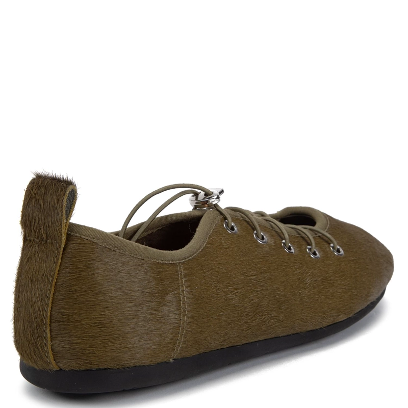 ZAPATILLA DE CUERO MUJER GACEL OLIVO CARINA 0661487 - 5