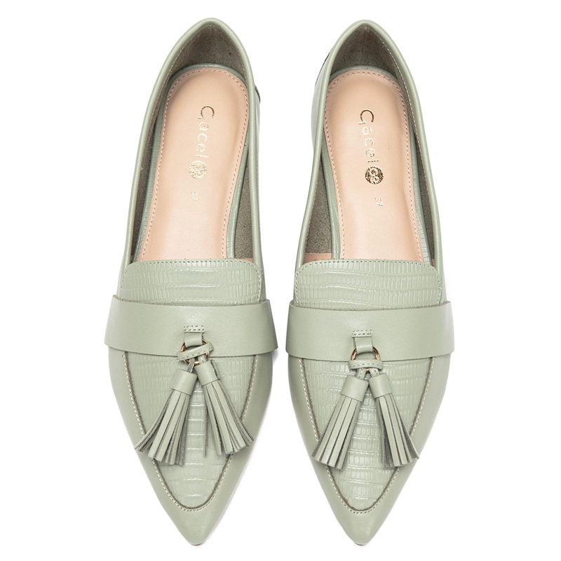 ZAPATO DE CUERO MUJER GACEL OLIVO HAIMI - 4