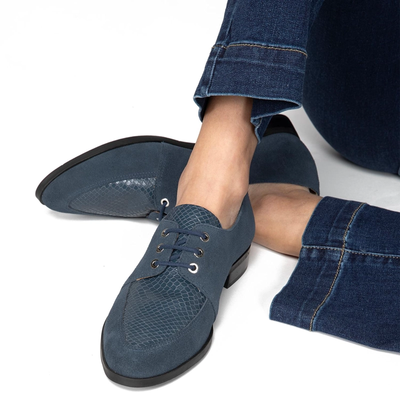 ZAPATO DE CUERO MUJER GACEL MARINO CRUZ 0661171 - 2