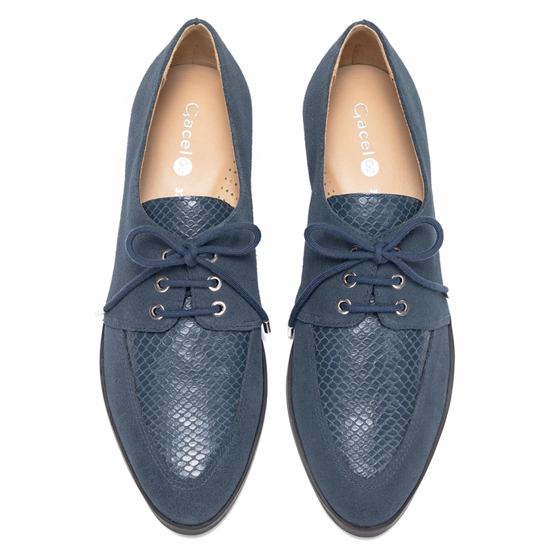 ZAPATO DE CUERO MUJER GACEL MARINO CRUZ 0661171 - 4