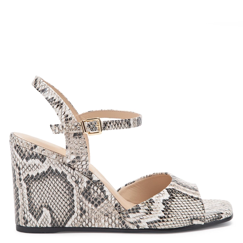 SANDALIA DE CUERO MUJER GACEL ANIMAL PRINT LIZA - 1