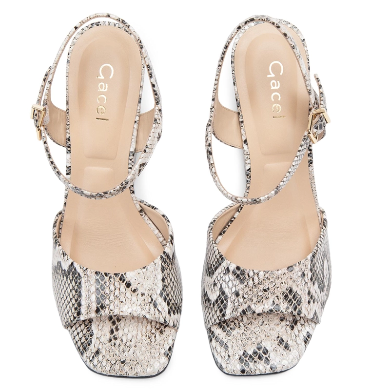 SANDALIA DE CUERO MUJER GACEL ANIMAL PRINT LIZA - 4