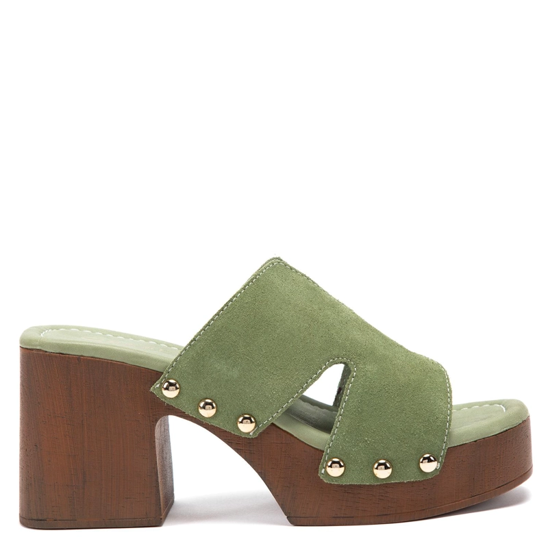 SANDALIA DE CUERO MUJER GACEL OLIVO DAISY 0661175 - 1
