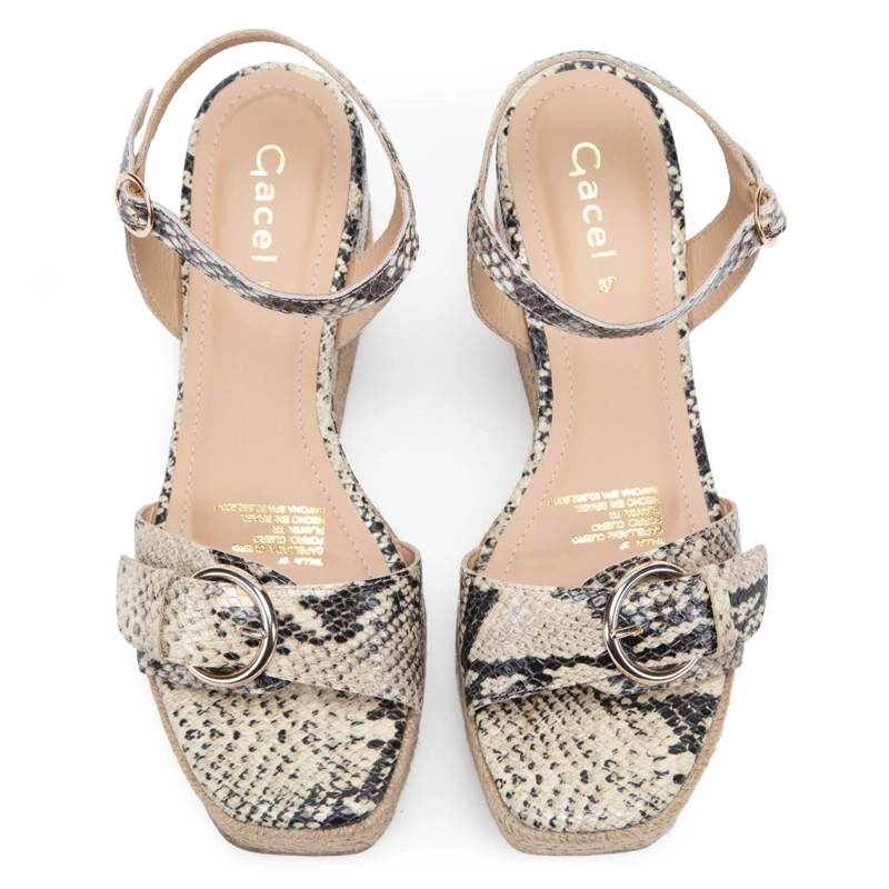 SANDALIA DE CUERO MUJER GACEL ANIMAL PRINT EDUARDA - 4