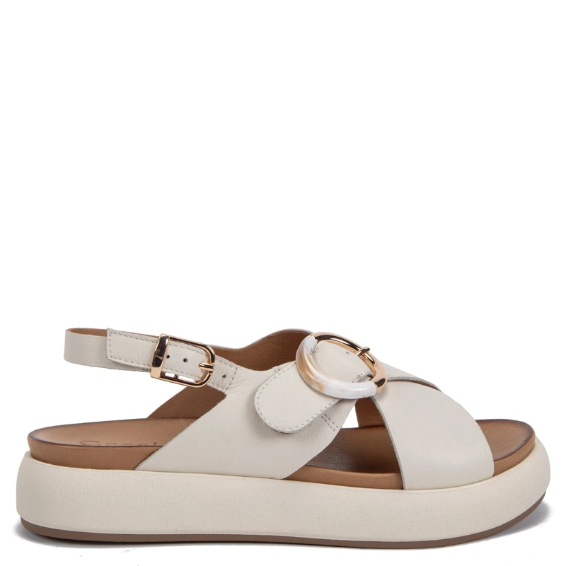 SANDALIA DE CUERO MUJER GACEL BLANCO INNU - 1