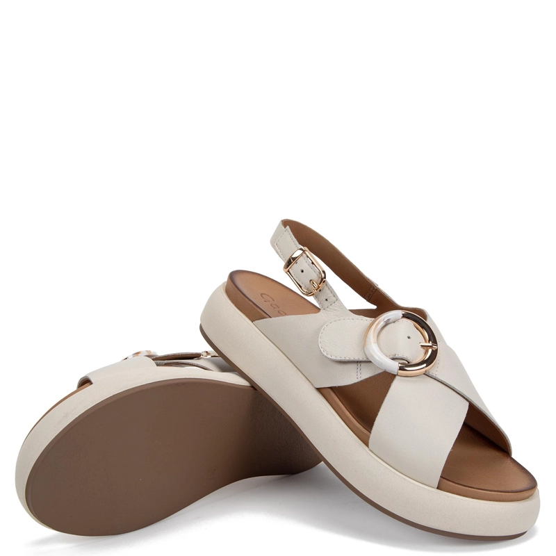SANDALIA DE CUERO MUJER GACEL BLANCO INNU - 4