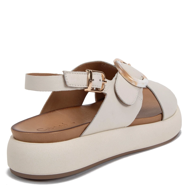 SANDALIA DE CUERO MUJER GACEL BLANCO INNU - 5
